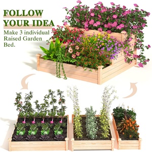 Fioriera Rialzata in Legno a 3 Livelli per Giardinaggio, Arredo Moderno <span class=keywords><strong>da</strong></span> Esterno - Product Image 4