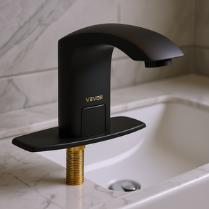 Grifo de Lavabo Automático Vevor Negro Mate con Sensor de Movimiento Sin Contacto, Diseño Moderno de Latón de un Solo Orificio - Product Image 2