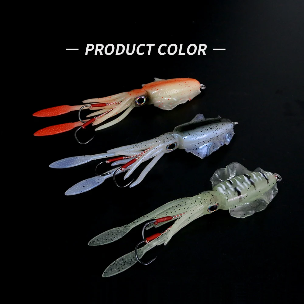 深海15CM60Gトローリングイカタコイカジグヘッドフィッシングルアー