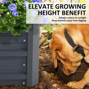 120x90x30cm grau verzinkter Stahl Pulver beschichtetes Metall Garten Hochbeet für Kräuter - Product Image 6