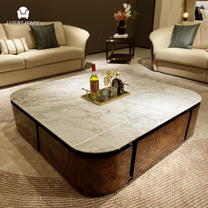 Canapé de luxe confortable en cuir véritable pour hall d'hôtel et mobilier de salon - Product Image 6