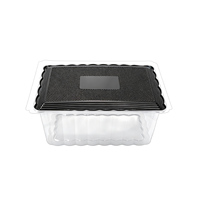 Boîte de cuisson jetable en blister transparente en PET avec base noire pour gâteau roulé suisse et mousse rectangulaire