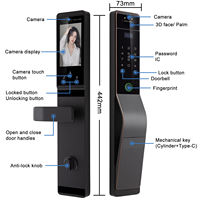 3D Face ID Slimme Deurvergrendeling Palm Vein WiFi Camera IP65 Waterdicht Houten Deur Slimme Sloten