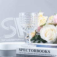 StarLuckINT – Verres à pied en cristal transparent taillés comme des diamants, gobelets à eau et à vin pour mariages et événements