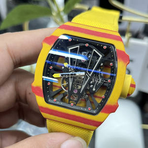 Reloj Mecánico de Alta Calidad para Hombre con Elegante Caja de Aleación, Correa de Silicona, Esfera de Cristal Hueca y Visualización de Agujas - Product Image 3