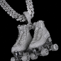 Oferta Especial: Colgante de Plata de Ley 925 Personalizado con Moissanita, Estilo Hip Hop, Diseño de Zapato 3D con Incrustaciones de Diamantes, para Hombre, Joyería Urbana, Venta al por Mayor