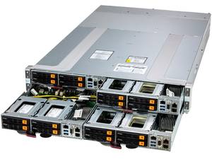 เซิร์ฟเวอร์แบบแร็ค AS-2116GT-HNTF 2U 4-โหนด ซ็อกเก็ตเดี่ยว DDR5 ECC NVMe Hot Swap Barebone สำหรับ Multi Node HPC Cloud Computing แบบกำหนดเองได้ - Product Image 2