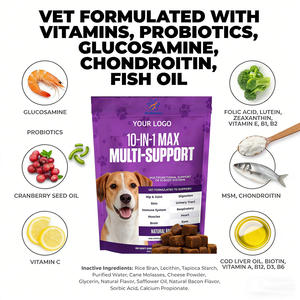 OEM/ODM 10 en 1 MAX Complément multivitaminé à mâcher pour chien avec glucosamine, MSM et probiotiques, supplément multivitaminé quotidien à mâcher pour animaux de compagnie - Product Image 2