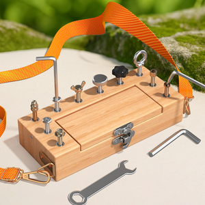 Juego de Herramientas de Ensamblaje de Tornillos y Tuercas Montessori de Madera, Kit de Juguetes Educativos de Motricidad Fina para Niños - Product Image 5
