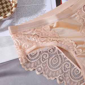 Nieuw Binnen Groothandel Dames Sexy Kanten Panty Hete Dames Dagelijks Bikini Transparant Ondergoed Ademende Doorschijnende Broek - Product Image 4