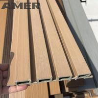 Panneau mural extérieur en composite bois-plastique (WPC) Amer Wholesale, panneau de plafond, revêtement mural cannelé extérieur