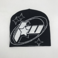 Unisex Winter Warme Beanie Hoed Custom Ontwerp Acryl Materiaal Omkeerbaar Met 3d Borduurwerk Voor Stripfiguur Fruit Afbeelding