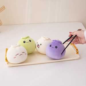 Hot Selling Cute Mini Stuffed Bun Doll Pendant Cartoon Expression Snacks Decompression Backpack Key Chain