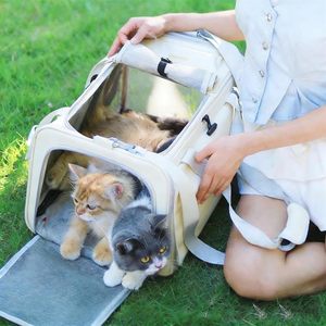 Nzphde Pet <b>Carrier</b> Bag For <b>Cats</b> Small Dogs Airline Approved <b>Soft</b> Sided With Mesh Windows Shoulder Strap Beige - Product Image 5
