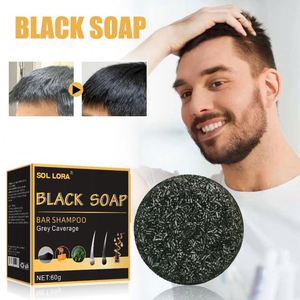 Oscurecimiento Restaurar <span class=keywords><strong>Barba</strong></span> y Jabón de Color Natural Gris Blanco a Negro Tinte Barra de Champú Fijación del Cabello - Product Image 3