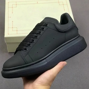 Chaussures de sport pour hommes - couleur unie, design simple, cuir véritable, respirantes - marque de luxe en gros pour la marche - Product Image 2