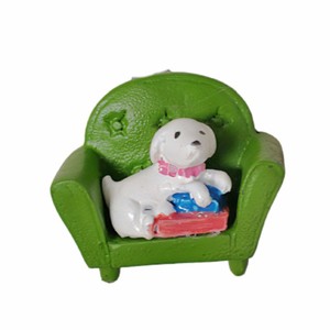 Pegatina creativa para refrigerador, tridimensional, 3D, simulación de hogar, sofá, perro, TV, resina, manualidades - Product Image 4