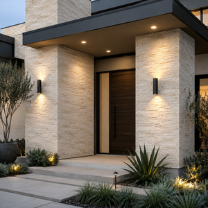 Modern Beige Slate Thin Slab Exterior Wall Cladding Honed Surface Durable - Product Image 1
