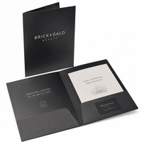 Carpeta de Presentación de Papel Laminado Resistente a los Arañazos, Tamaño Personalizado, con Ranura para Tarjetas de Visita