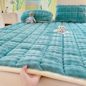 Sábanas de Felpa Coral, Sábana Plana Suave de Microfibra, Protector de Colchón, Juego de Ropa de Cama para Invierno - Product Image 5