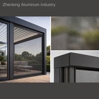 Pérgola Inteligente Integrada de Aluminio con Techo de Láminas y Control Zigbee para Automatización de Exteriores