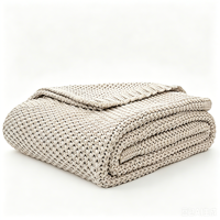Nordischer Sandteppich Büro-Schlafdecke aus Korallenfleece Einfarbige Gestrickte Wolldecke im Instagram-Stil