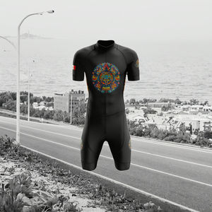 Ciclismo Hombres Elite Aerosuit Sudor-Wicking Secado rápido Transpirable 100% Poliéster Triatlón Productos México Patrón Swim-Bike-Run Set - Product Image 3
