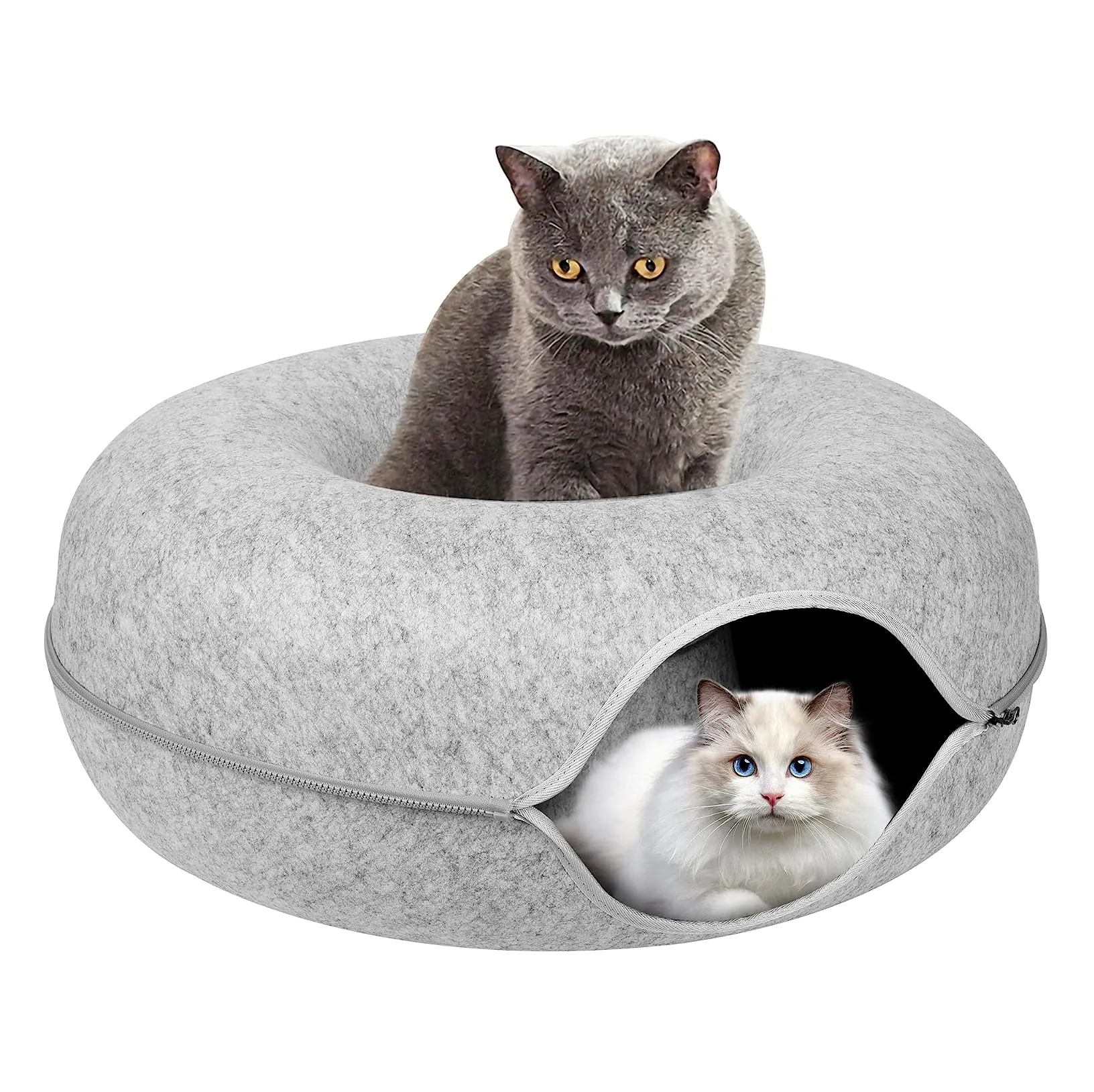 New Design Novelty Dice Shape Short plush Cat Cave Bed Interesting House For Cats Small Dogs Pet Bed With Hanging Dice Toy