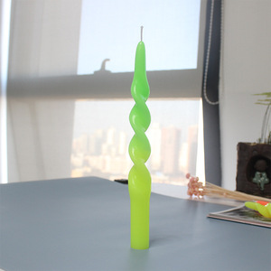 Huaming Hot Bán Bán Buôn Dài Xoắn Ốc Stick Taper Nến Paraffin Sáp Đậu Nành Gradient Nhiều Màu Xoắn Bữa Ăn Tối Nến Thơm - Product Image 5