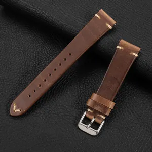 LAIHE individualisierbar handgefertigt luxus 12 mm 14 mm 16 mm 18 mm 19 mm 20 mm retro vintage Horween leder uhrarmbänder Riemen für Herren