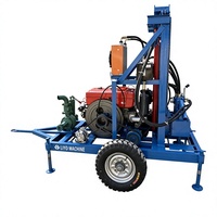Petite foreuse hydraulique rotative diesel pour puits d'eau, moteur de pompe 25 CV, boîte de vitesses, portable, pour usage agricole et de construction, profondeur 200 m