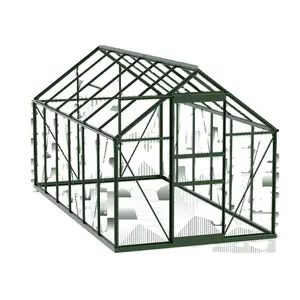 6x12 Ft Supplier Aluminum Pc Panel Greenhouse Structure Four Seasons Winter Garden Hobby Green House Kit For Backyard