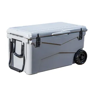 70qt Rotomoulded Cooler Box Keras Pendingin Dada Es dengan Roda