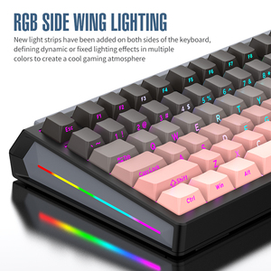 Customized wireless mechanical <b>keyboard</b> with hot-swappable side keycaps, HIF sound, three-mode <b>Keyboard</b> for office and gaming - Product Image 5