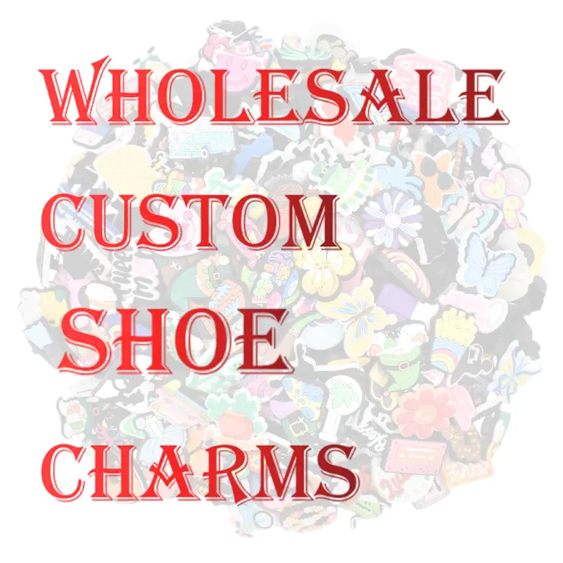 Vente en gros de breloques de chaussures de créateur de luxe en PVC pour sabots breloques de chaussures personnalisées en caoutchouc pour sabots breloques de chaussures personnalisées