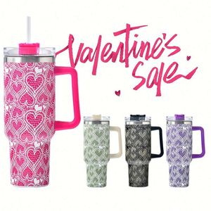 Cadeaux pour la Saint-Valentin NOUVELLES ARRIVÉES Tasse de voyage en acier inoxydable à double paroi 40oz avec poignée, gobelet vierge pour sublimation - Product Image 4