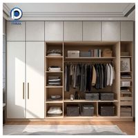 Armario de Lujo Personalizado con Isla, Moderno Sistema de Almacenamiento de Madera para Dormitorio, Muebles de Guardarropa