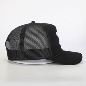 Casquette Trucker Unisexe Sportive 5 Panneaux en Corduroy/Toile Noire de Haute Qualité avec Logo Brodé Personnalisé BSCI, Vente en Gros, OEM - Product Image 4