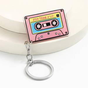 Porte-clés en caoutchouc acrylique en forme de cassette musicale, personnalisable, cadeau pour <span class=keywords><strong>audiophile</strong></span>, fan de musique, pendentif de mode pour clés de voiture et sac - Product Image 5