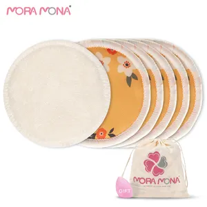 Mora Mona Eco-Vriendelijke Herbruikbare Bamboe Katoen Ronde Make-Up Remover Pads Gemakkelijk Te Reinigen Herbruikbare Wattenschijfjes Voor Gezicht