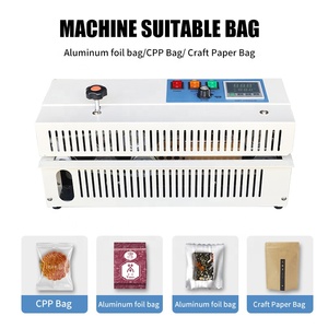 Machine de scellage à bande continue FR-900 Mini pour emballage horizontal domestique de petits sacs, scelleuse de sacs, machine à sceller les bandes adhésives - Product Image 2