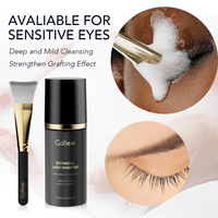 Brosse professionnelle Gollee pour extensions de cils, nettoyage en profondeur, réutilisable, résistante à l'eau, pour cils individuels, en coton noir