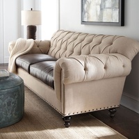Chinesischer Lieferant Chesterfield Polster-Sofa aus Kunstleder für Wohnzimmer, 3-Sitzer Ledersofa