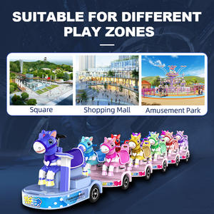 HAOJILE centro comercial Parque de Atracciones alimentado por batería colorido caballo carrusel sin rieles tren turístico coche eléctrico - Product Image 3