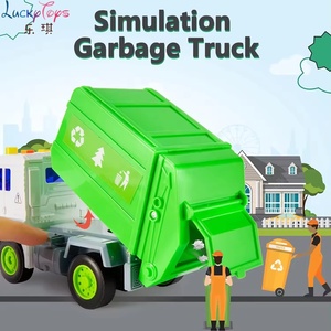 <span class=keywords><strong>Camion</strong></span> <span class=keywords><strong>poubelle</strong></span> en plastique à friction avec lumière et musique, véhicule de recyclage réaliste, jouet éducatif écologique pour enfants - Product Image 5