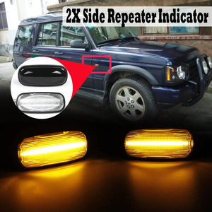 Luces de Marcador Ámbar, Luz de <span class=keywords><strong>Señal</strong></span> de Giro <span class=keywords><strong>Lateral</strong></span> Dinámica, Lámpara <span class=keywords><strong>Lateral</strong></span> para Land Rover Defender Discovery II Freelander - Product Image 5