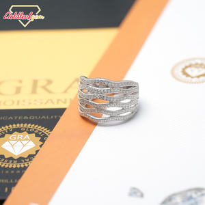 แหวนทองคำเปลวประดับเพชรโมอิสซาไนต์ทรงกลมขนาด 1 มม. 2 มม. 3 มม. เงินแท้ S925 คุณภาพ D VVS ขายดี - Product Image 3