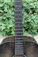 Aiersi Brand Acoustic Guitar Black Burst OM Style Solid Spruce Top Mahogany Custom Steel String Music Instrument for Music Lover