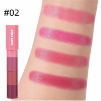 Lápiz Labial Mate Hidratante 4 en 1 de Larga Duración, Sombra de Ojos Roja a Prueba de Manchas, Pigmento Duradero para Ojos y Labios para Maquillaje