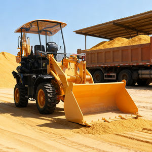 מעמיס backhoe תכליתי עם מצורף להב שלג עבור הסרת שלג בעבודת בנייה בחורף - Product Image 1